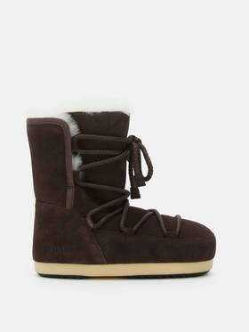 Moon Boot - Mb Evx Boot Suede / Shearling - Dark Brown - 女装 - 雪地靴 - 深棕色