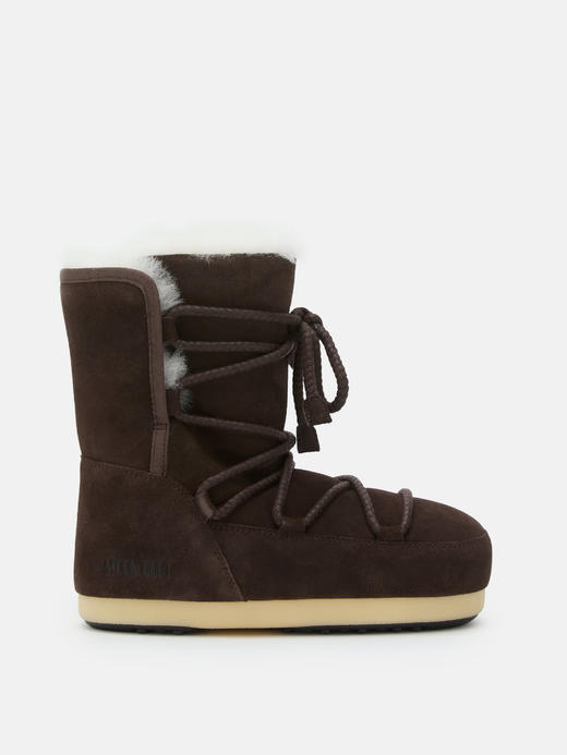 Moon Boot - Mb Evx Boot Suede / Shearling - Dark Brown - 女装 - 雪地靴 - 深棕色 商品图0