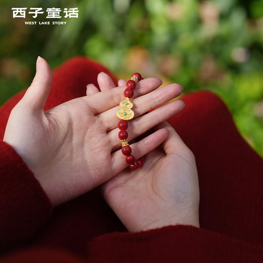 【预售3-5天】灵隐文创 天然帝王砂手串福运绵延女款本命护身手串 商品图3