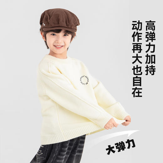 【件件底价，童装双倍积分】多多家男童毛衣秋冬季2025冬装新款儿童中大童字母刺绣圆领针织衫11278 商品图1