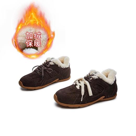 真羊毛阿甘鞋2025冬季新款运动德训鞋女鞋休闲加绒单鞋百搭鞋子女 商品图6