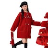 新款毛毛外套大童拜年服冬装加绒加厚呢大衣儿童女童2025红色冬季 商品缩略图4