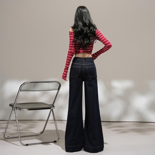 【加绒加厚】罗蒙女士秋冬款高腰阔腿裤子时尚百搭显瘦长裤子 商品图5