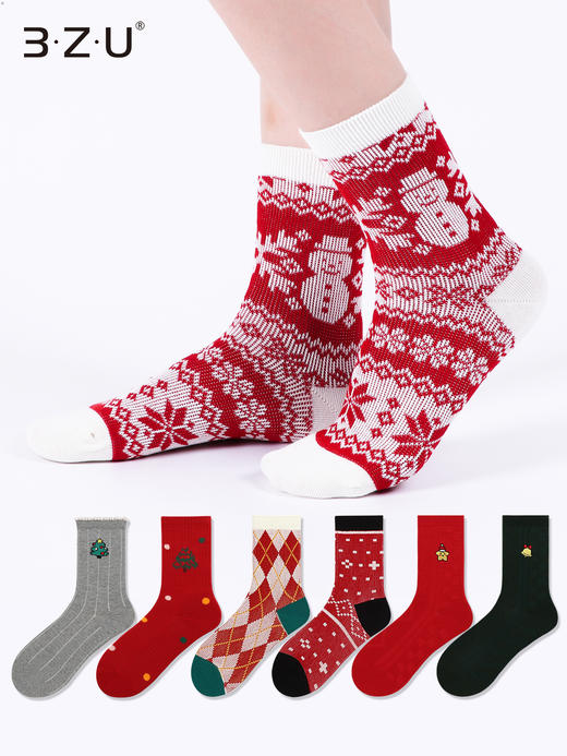 足装秀女款圣诞袜秋冬棉袜长筒袜羊毛袜圣诞礼物 商品图0