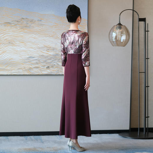 5IF5351-1喜婆婆婚宴装2025秋新款高贵喜妈妈婚宴装气质优雅日常可穿连衣裙 商品图3