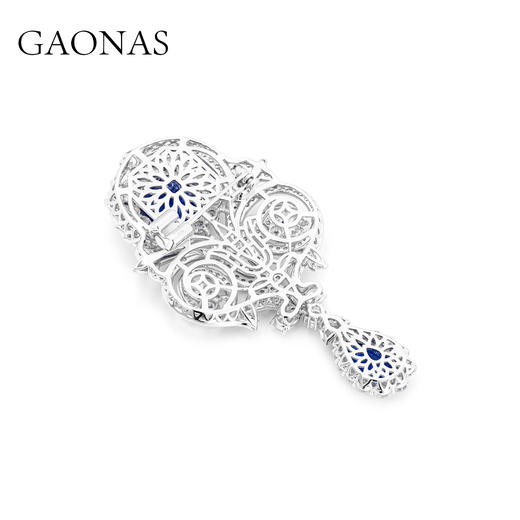 GAONAS  中古枭鹰 古典臻丽优雅蓝色胸针11074ZB 商品图2