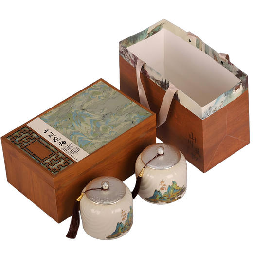 【双罐龙井绿茶礼盒】春茶陶瓷罐装 茶叶礼盒装送人家人朋友茶叶自己喝 商品图4