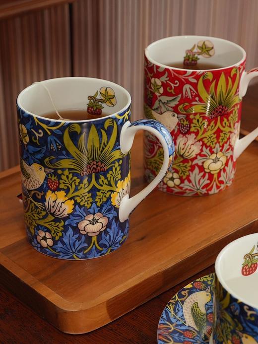 孤品捡漏！英国Morris【草莓小偷】骨瓷马克杯系列 杯体薄而通透 高级感拉满 商品图11