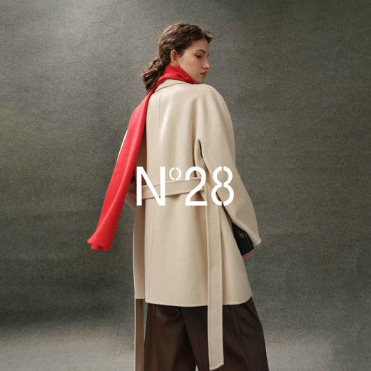 N°28【经典传承】山羊绒毛呢大衣女秋冬中长款高级绵羊毛呢外套8855A1D865  商品图2