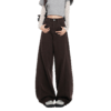 【加绒加厚】罗蒙秋冬款女士高腰弯刀裤咖色美拉德风阔腿百搭长裤 商品缩略图6