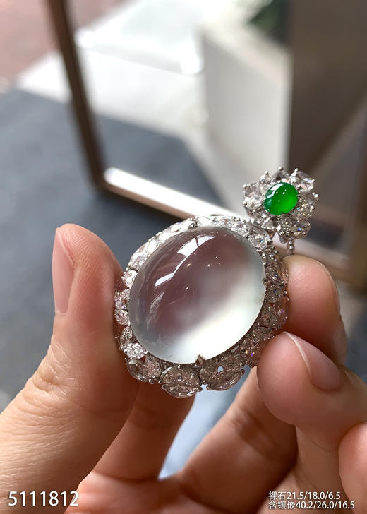 玻璃种蛋面吊坠【5111812】具体价格微信咨询 商品图2