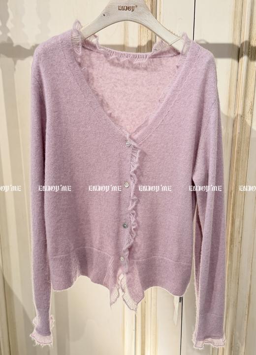 【门店同款】ENJOY冬季“暖冬软糖”蕾丝花边针织开衫 166746355 商品图2
