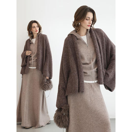 COCOBELLA温柔气质针织开衫设计感毛衣通勤外套MZ3220-3 商品图2