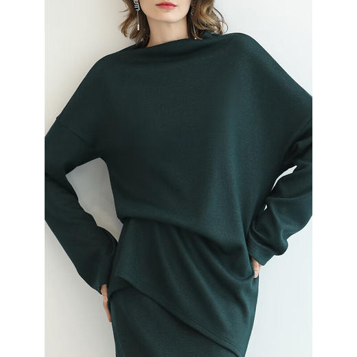 COCOBELLA气质一字领针织衫2025新款慵懒风气质毛衣MZ0073-4 商品图1