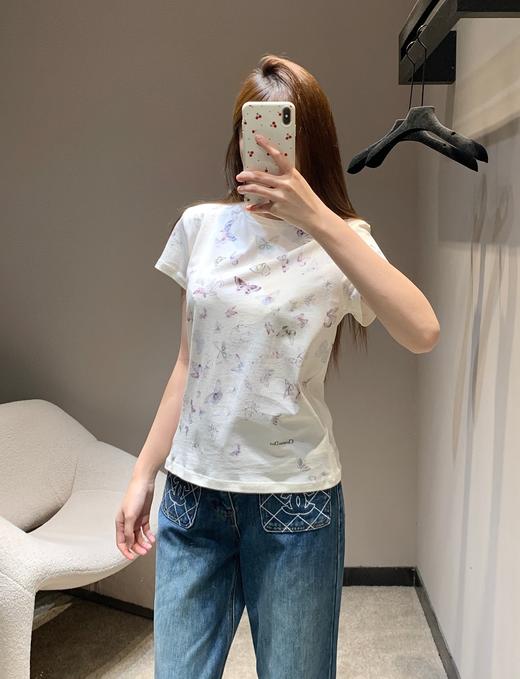 女款蝴蝶印花短袖T恤zh010 商品图3