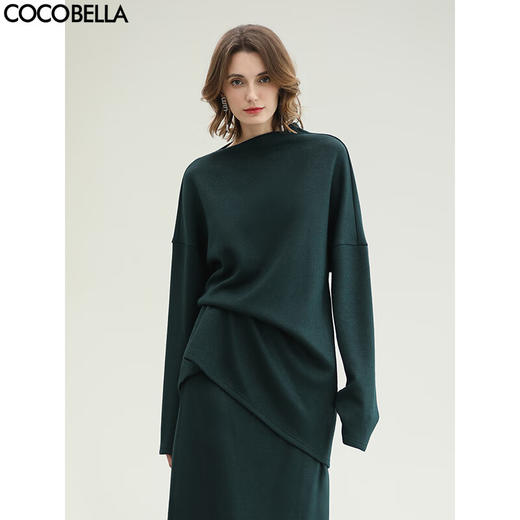 COCOBELLA气质一字领针织衫2025新款慵懒风气质毛衣MZ0073-4 商品图0