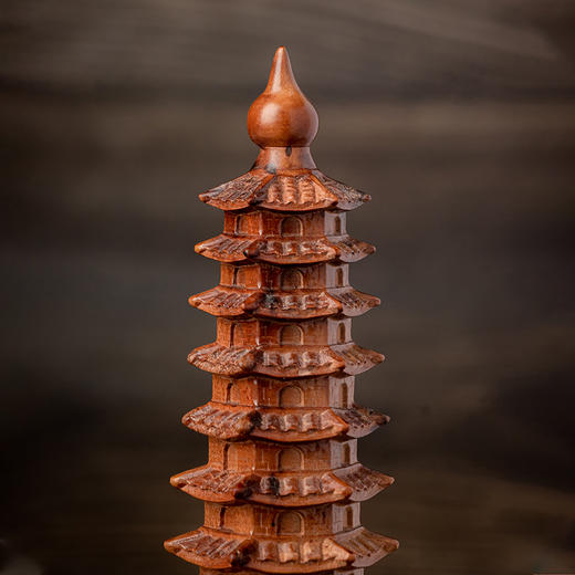 【高货】天然雷击枣木13层文昌塔 工艺礼品办公室书房摆放装饰品 商品图2