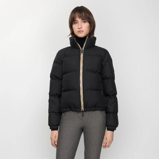 BURBERRY 巴宝莉 女士格纹饰带 Ambleside 羽绒服 黑色 8110250 A1189 商品图2