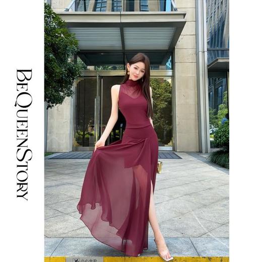 【孤品样衣，不退不换】【都市权游】轻奢高级复古感显瘦无袖连衣裙夏季新款女 商品图4