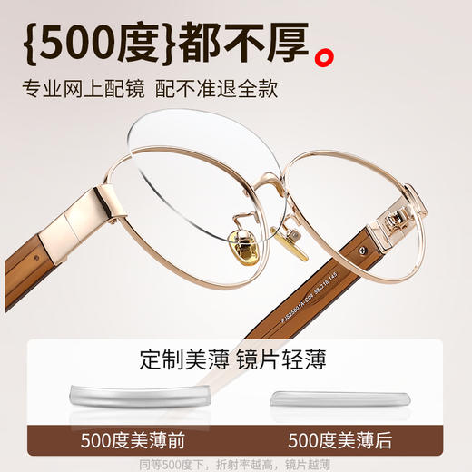 普莱斯光学镜框PJS25001B  老钱风复古圆框 合金+板材材质 男女同款 三色可选 商品图4