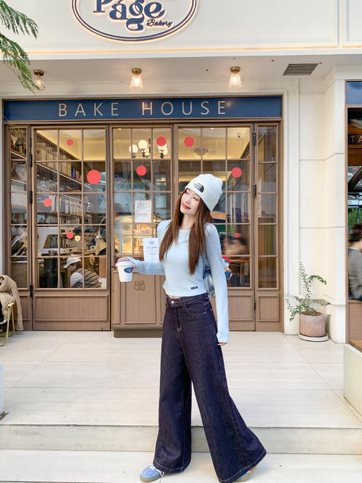 <曾小咸推荐>现货秒杀 ！微信超特价！韩系蓝色圆领短款磨毛长袖 日常109.99 立减60 秒杀49.99！！ 商品图10