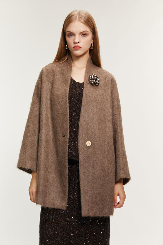 SAFICOO 松弛优雅 一手长极简廓形大衣 商品图0