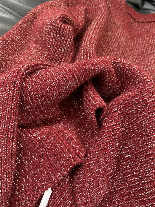 银河细闪发财红羊毛针织混纺毛衣 商品图9