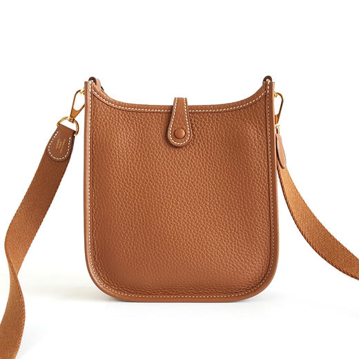 【98新】Hermes爱马仕H069426CCCI金棕金扣TC皮mini Evelyne伊芙琳单肩斜挎包女士 111225AK08 商品图4