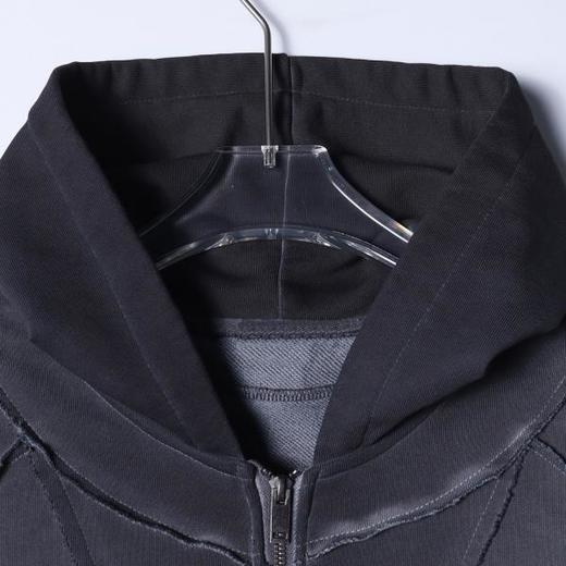 SDSA男士秋冬新款痞帅男装美式潮牌裁剪拼接连帽开衫卫衣复古外套 商品图1