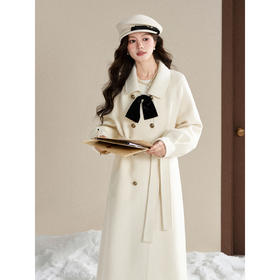 鹿向南【1212/20:00新品】米白色毛呢外套