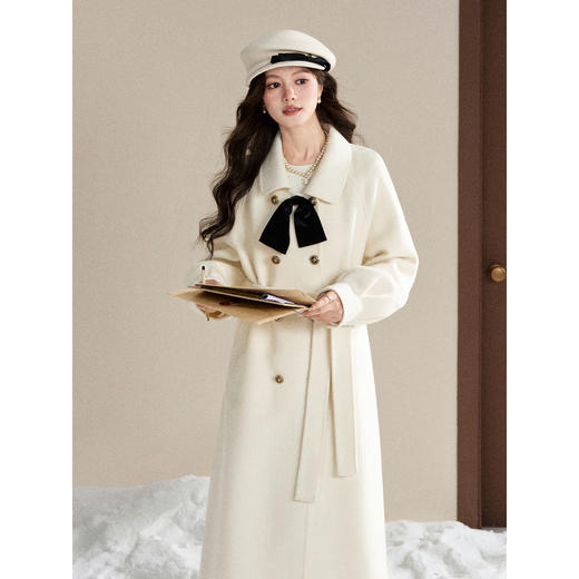 鹿向南【1217/20:00新品前1小时7折限量100件】米白色毛呢外套 商品图0