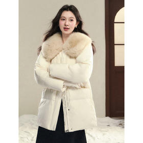 鹿向南【1217/20:00新品前1小时7折限量100件】米白色羽绒服