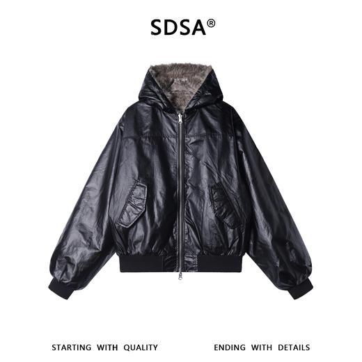 SDSA男士秋冬新款痞帅男装美式复古双面可穿连帽夹克百搭时尚外套 商品图0