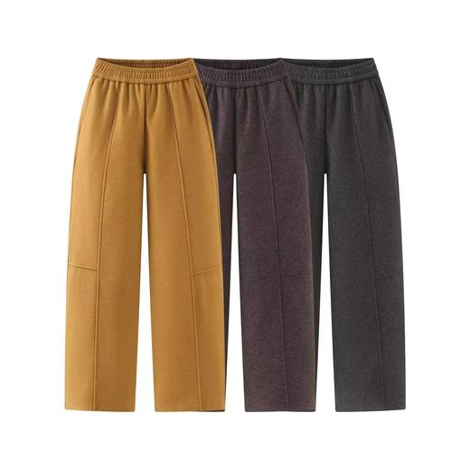 D121467冬季加绒加厚显瘦阔腿裤奶奶裤女复古宽松百搭休闲裤南瓜裤 商品图0