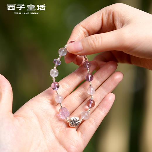 【预售3-5天】灵隐文创 桃花盈袖天然水晶手串高能量女士手链招桃花招米 商品图4