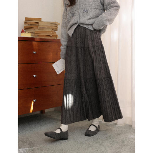 鹿向南【1217/20:00新品前1小时7折限量100件】灰色半身裙 商品图0