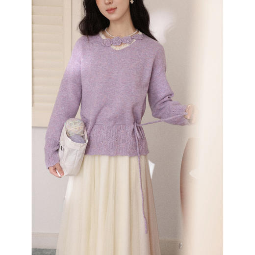 鹿向南【1217/20:00新品前1小时7折限量100件】紫色毛衣 商品图2