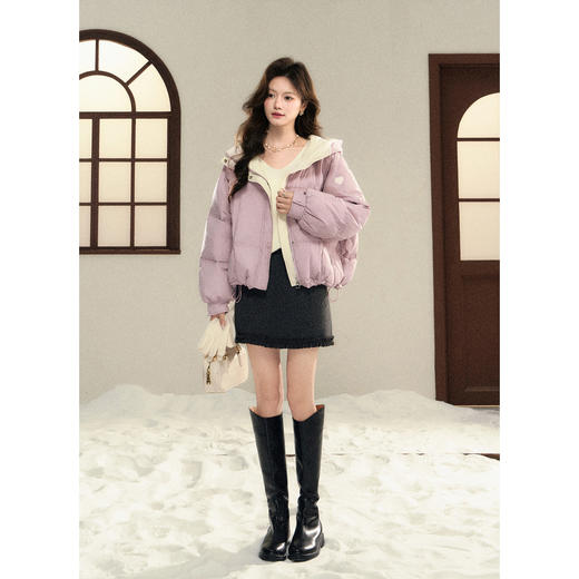 鹿向南【1217/20:00新品前1小时7折限量100件】灰紫色羽绒服 商品图1