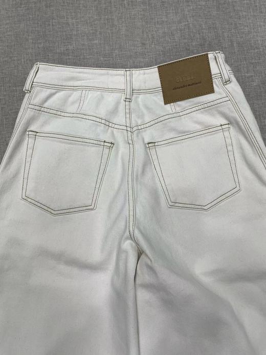 D121463女士字母贴牌棉斜纹牛仔内里织绒阔腿牛仔裤 商品图7