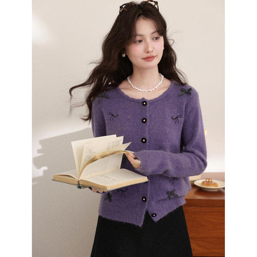 鹿向南【1217/20:00新品前1小时7折限量100件】紫色毛衣 商品图4