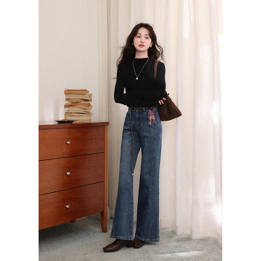 鹿向南【1217/20:00新品前1小时7折限量100件】加绒蓝色牛仔裤 商品图3