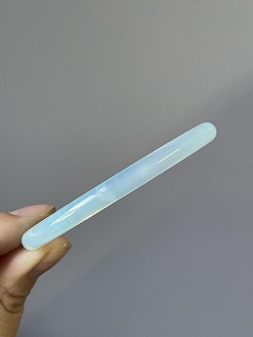 冬青色鱼脑冻玉髓玛瑙细条手镯，顺丰包邮 商品图8