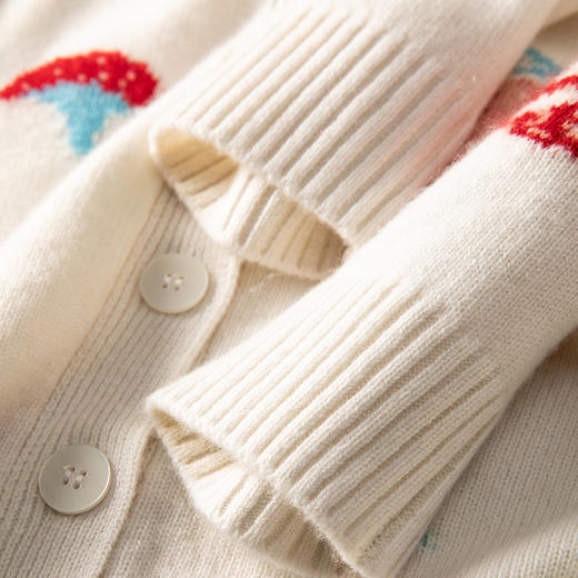 百花齐放~100纯山羊绒V领开衫重工提花宽松加厚外套CYR250346 商品图4