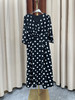 「断码清仓」复古波点五分袖收腰显瘦雪纺中长裙 L码 ZFYY171 商品缩略图0