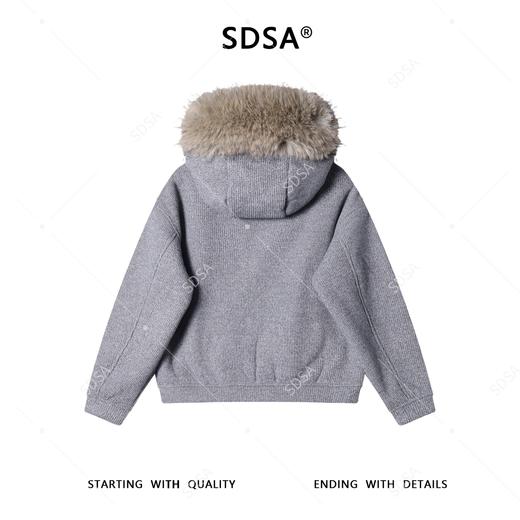 SDSA男士秋冬新款痞帅男装韩版简约毛领拉链连帽毛衣百搭时尚上衣 商品图4