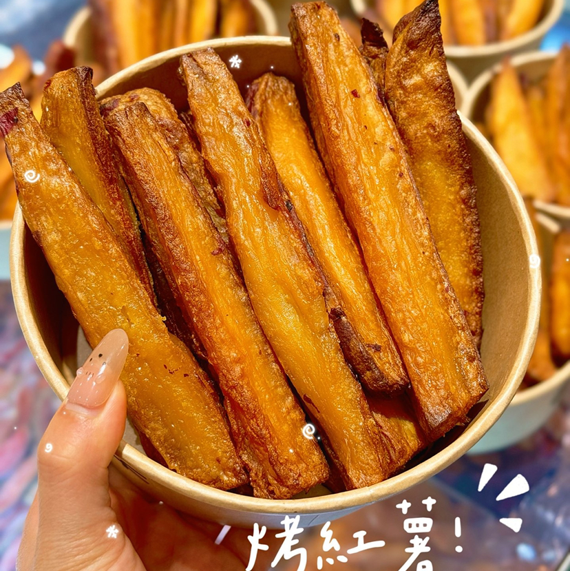 石家庄优选仓库速达，爆浆红薯条，烤好后“酥、脆、甜、糯、滑、流心”口感外焦里嫩层次感丰富，净重1000g/盒，散装分装盒包装