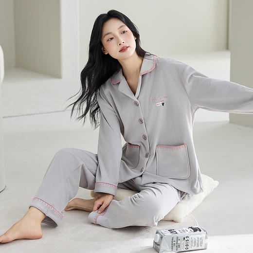 雀说 海岛绒睡衣女秋冬季加厚加绒睡衣套装 商品图2