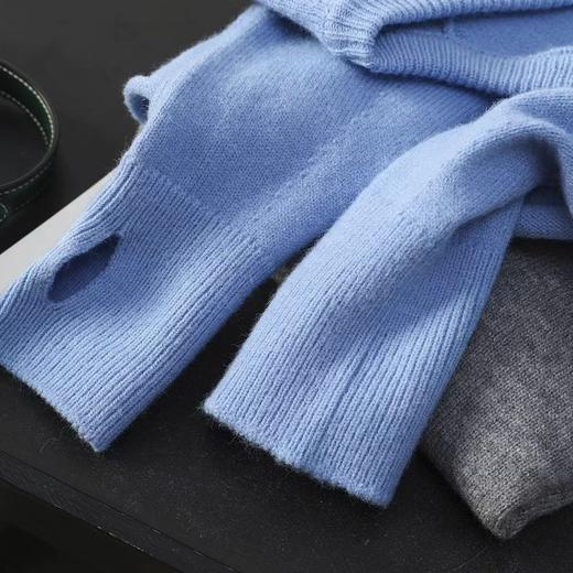 D121427卷边下摆V领插肩长袖宽松显瘦针织衫上衣女 商品图14