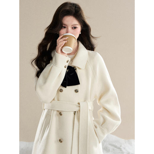 鹿向南【1217/20:00新品前1小时7折限量100件】米白色毛呢外套 商品图2