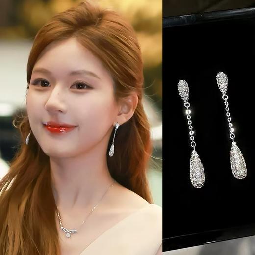 雀说 耳钉高级感时尚精致优雅气质耳饰长款耳坠E811399Y 商品图0